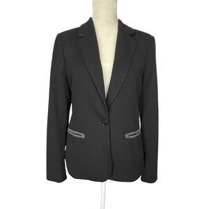 41 Hawthorn Stitch Fix Corinth Wool Elbow Patch Blazer Women’s Size S Black Gray